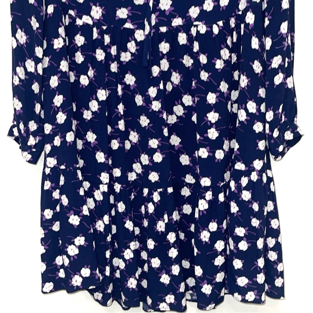 J. Crew Tie Neck Tiered Dress Floral Scattered Peony Print Small NWOT - Picture 12 of 15